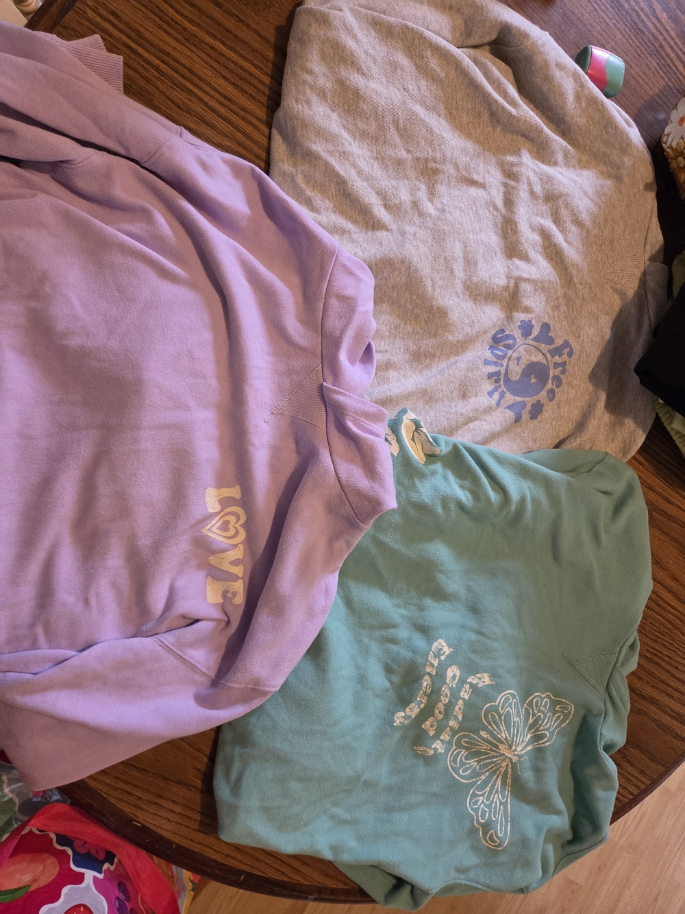 wonder nation Lavender, Teal & Gray Graphic Hoodies